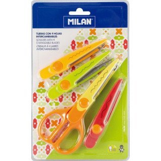 Blister Tesoura Escolar Milan Zig-zag C/4 Pontas