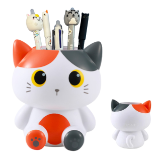 Porta Canetas Gato Laranja 3D