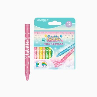 Lápis de cera Keyroad Glitter - 12 unidades
