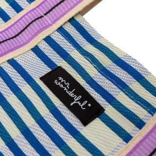 Tote Bag às Riscas - Azul e Branco