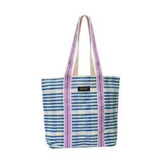 Tote Bag às Riscas - Azul e Branco