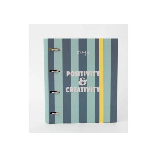 Capa de 4 argolas com folhas Quadriculadas - Positivity & creativity