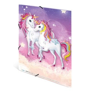 Pasta de Elásticos Unicórnio Roxo - HERMA