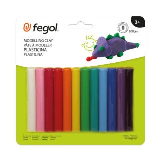 Plasticina Fegol 200Gr Cores Sortidas