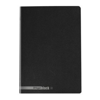 Caderno Agrafado Capa Preta A5 60 Folhas Xadrez