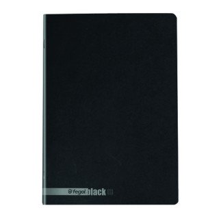 Caderno Agrafado Capa Preta A5 80 Folhas Pautado