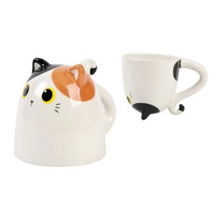 Caneca Cerâmica Gato Laranja Up & Down