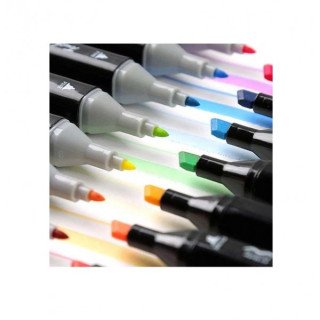 Estojo 30 marcadores Profissional Markers dupla ponta cores sortidas