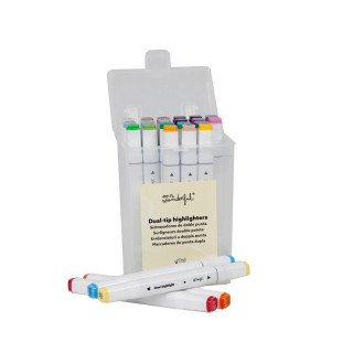 Conjunto de 24 Marcadores Ponta Dupla - Dual highlight