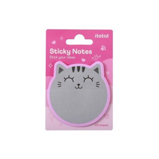 Notas Adesivas Gato Cinza iTotal 7x7.8cm