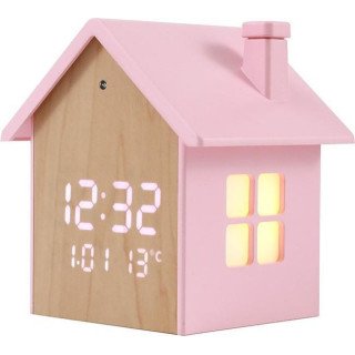 Relógio Despertador Led Casinha Rosa iTOTAL