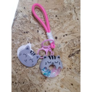 Porta Chaves Liquid Donut Gato Cinza