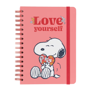 Caderno de Capa Dura A5 Snoopy Love Yourself