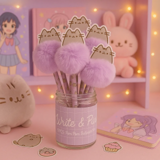 Caneta com Pompom Pusheen