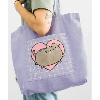 Saco Tote Bag Roxo com bolso Pusheen