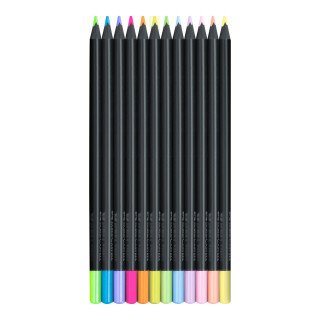 Lápis Cor Faber-Castell Black Edition Super Soft C/12 Pastel & Neon