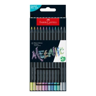 Lápis Cor Faber-Castell Black Edition Super Soft C/12 Cores Metálicas