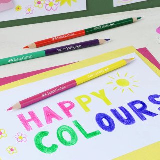 Lápis Cor Faber-Castell 12 unidades + 3 Lápis Bicolor + Afia