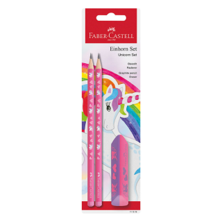 Conjunto 2 Lápis+Borracha Unicórnio Faber-Castell