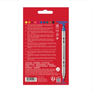 Marcadores ponta dupla com Glitter Faber-Castell cx10