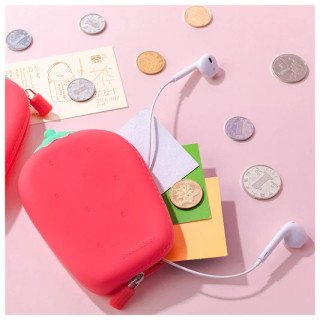 Porta Moedas em Silicone - Morango
