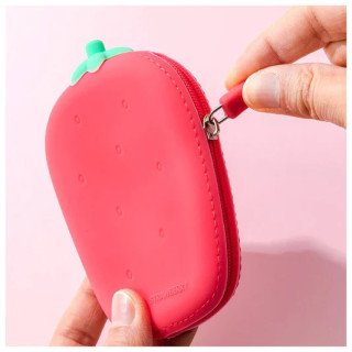 Porta Moedas em Silicone - Morango