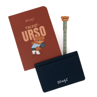 Caderno+Porta-Cartões+Caneta Apagável Urso