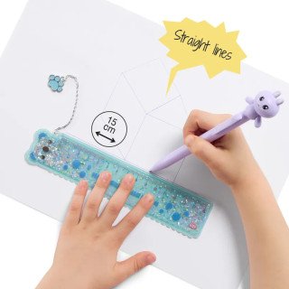 Régua com Glitter 15 cm Urso - Back2Fun