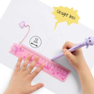 Régua com Glitter 15 cm Unicórnio - Back2Fun