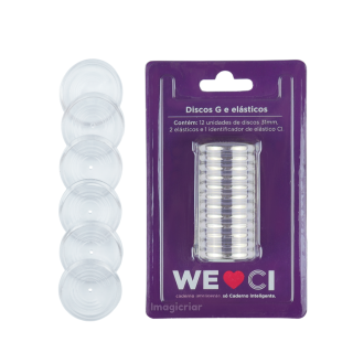Discos e Elásticos G Transparente Caderno Inteligente
