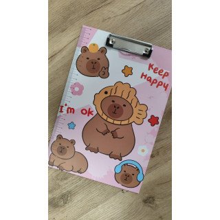 Prancheta de Cartão com Régua Capivara - KEEP HAPPY