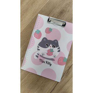 Prancheta de Cartão com Régua Mini Kitty - ROSA