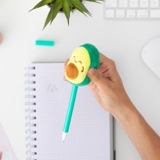 Esferográfica com peluche - Abacate