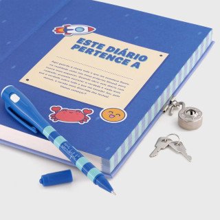 Diário pessoal + Caneta com tinta normal e invisível - Os meus pensamentos, segredos e aventuras