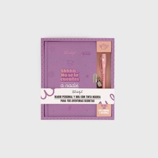 Diário pessoal + Caneta com tinta normal e invisível - Shhh... Não contes a ninguém
